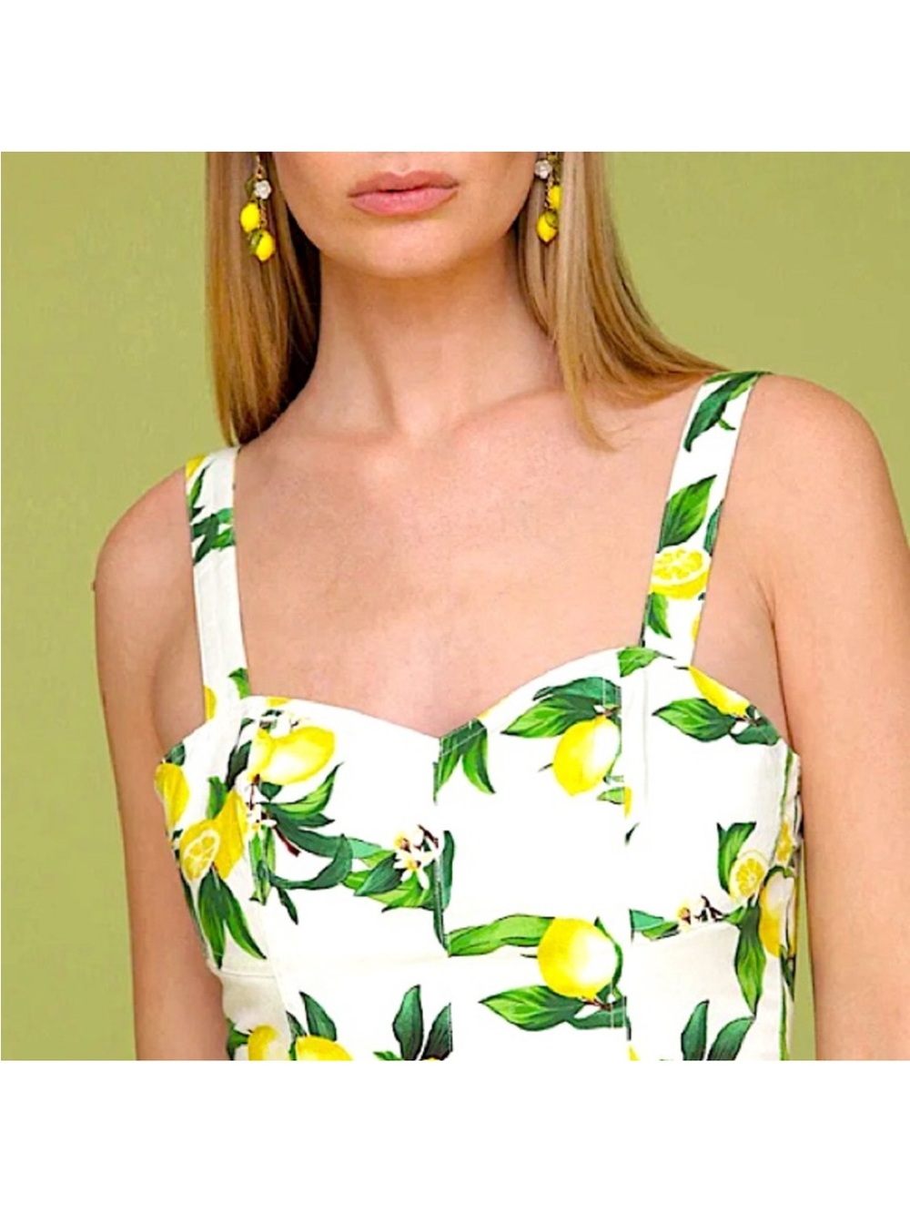 Avec Les Filles Lemon Print Midi Dress - Picture 13 of 16